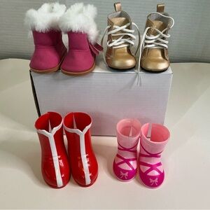 Set of Four Doll Boots and Shoes